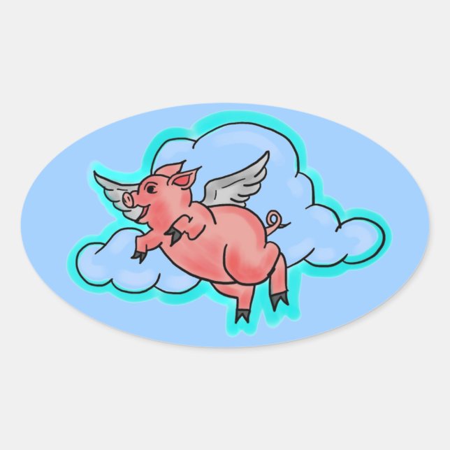 Flying pig sticker (Front)
