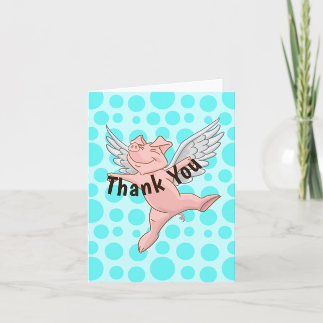 Flying Pig Thank You Card (Front)