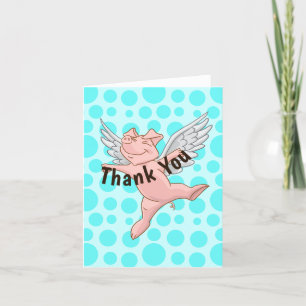 Flying Pig Thank You Card