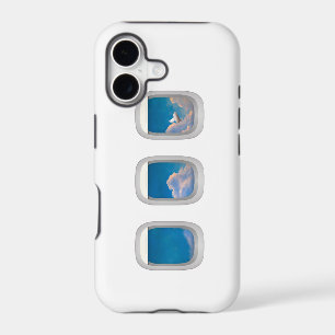 flying pig through airplane window iphone case