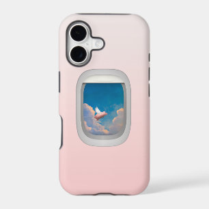 flying pig through airplane window iphone case