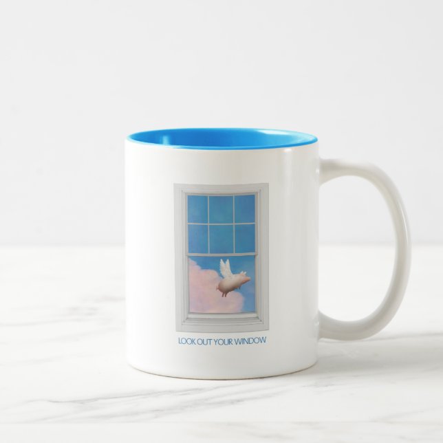 flying pig through window mug (Right)
