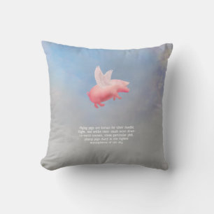 Flying Pig Throw Pillow