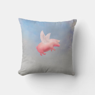 Flying Pig Throw Pillow