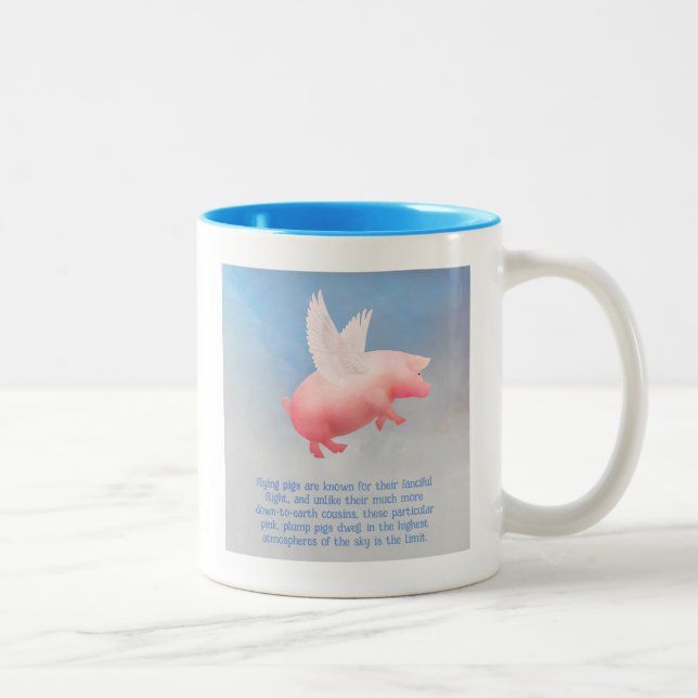 Flying Pig Two-Tone Coffee Mug (Right)