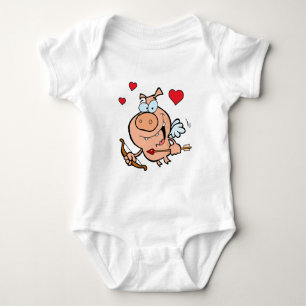 Flying Pig with Bow and Arrow Baby Bodysuit