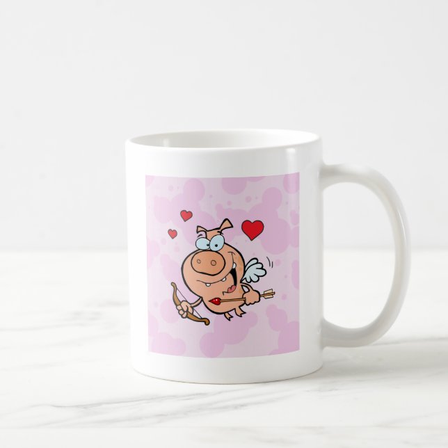 Flying Pig with Bow and Arrow Coffee Mug (Right)