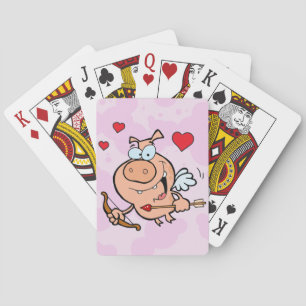 Flying Pig with Bow and Arrow Playing Cards