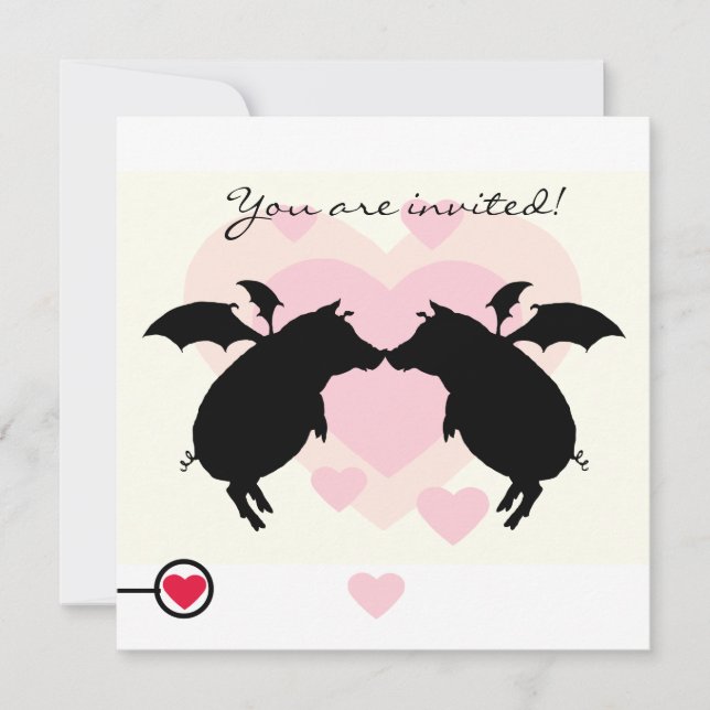 Flying piggies invitation (Front)
