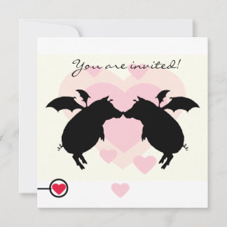 Flying piggies invitation