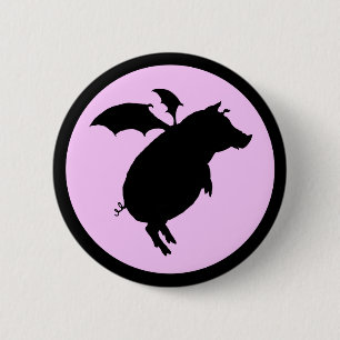Flying piggy 2 inch round button