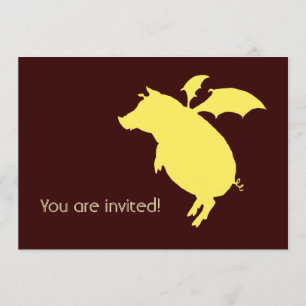 Flying piggy invitation