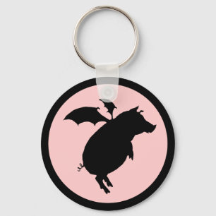 Flying piggy keychain