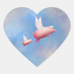 Flying piglet with her mom sticker