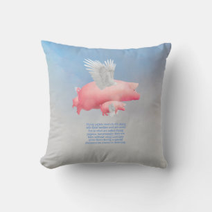 Flying Piglets Throw Pillow