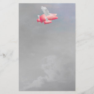 Flying Piglets with their Mother Stationery
