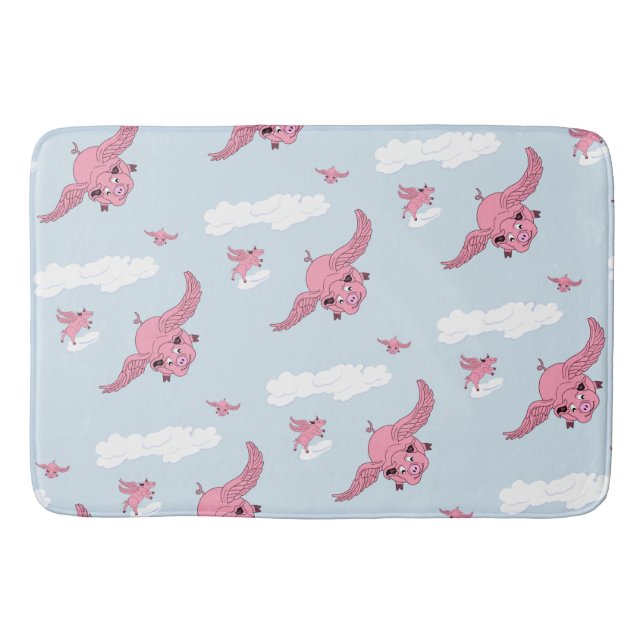 Flying Pigs Bath Mat (Front)