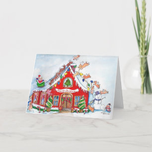 Flying Pigs Decorate Home for Christmas Holiday Card