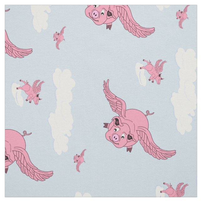 Flying Pigs Fabric (Swatch)
