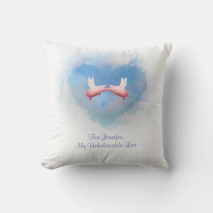 Flying Pigs In Love Customizable Pillow