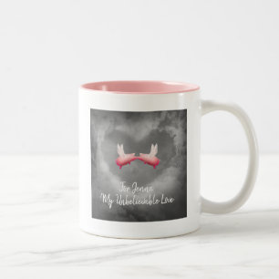 Flying Pigs In Love-Personalized Two-Tone Coffee Mug