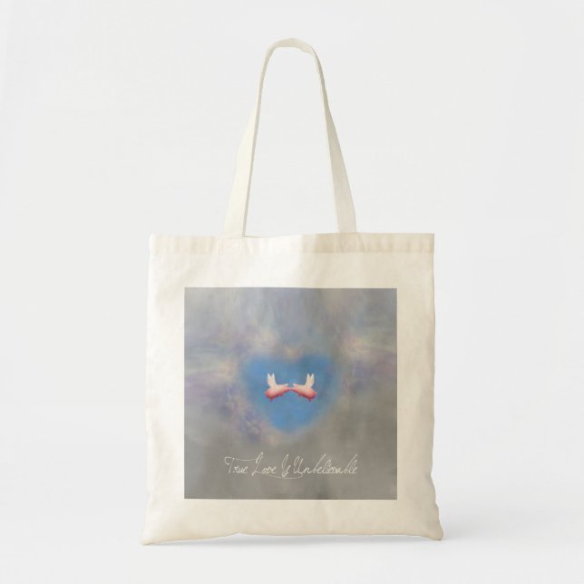 Flying Pigs in Love-True Love is Unbelievable Tote Bag (Front)