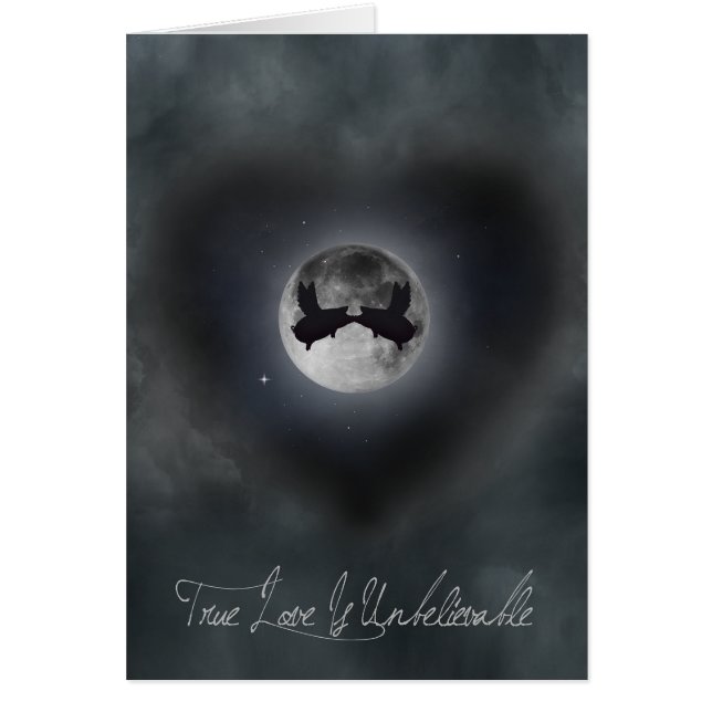 Flying pigs kissing against the full moon (Front)