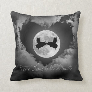 Flying Pigs Kissing-True Love Is Unbelievable Throw Pillow