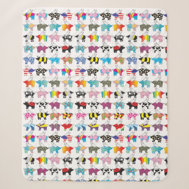 Flying pigs marching across a blanket (Front)