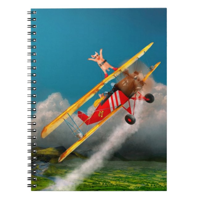 Flying Pigs - Plane - Hog Wild Notebook (Front)
