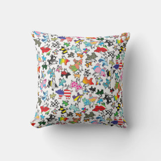 Flying pigs scattered across a pillow
