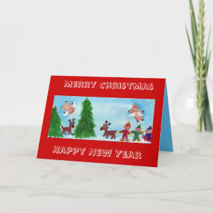 Flying Pigs Search for the Perfect TreeCard Holiday Card