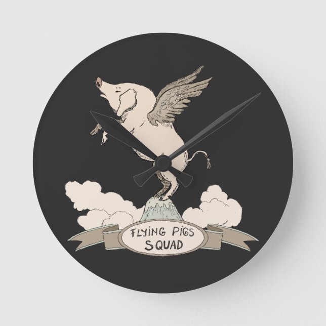 Flying Pigs Squad Round Clock (Front)