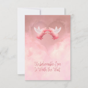 Flying Pigs Unbelievable Love Flat Note Card