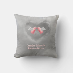 Flying Pigs Unbelievable Love Personalized Throw Pillow