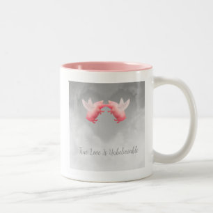 Flying Pigs Unbelievable Love Two-Tone Coffee Mug
