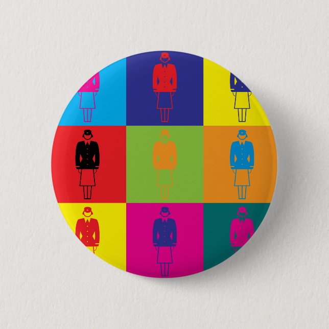 Flying Pop Art 2 Inch Round Button (Front)