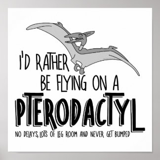 Flying Pterodactyl Dinosaur Airline Poster