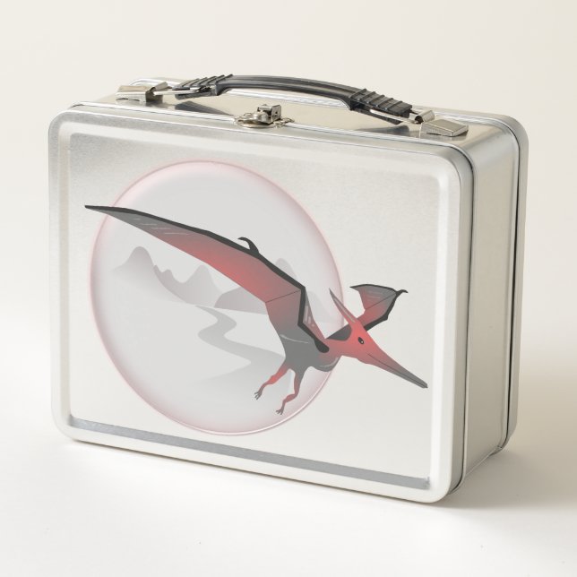 Flying pterodactyl metal lunch box (Front)