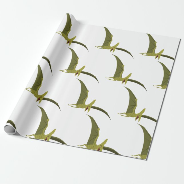 Flying Pterodactyl Wrapping Paper (Unrolled)