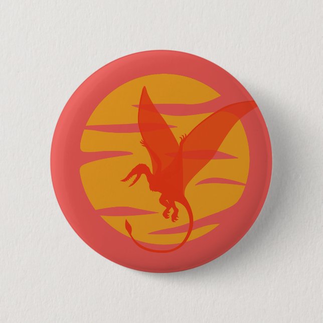 Flying Pterosaur 2 Inch Round Button (Front)