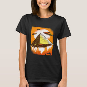 Flying Pyramid Egypt Ufo Conspiracy Illuminati Tee