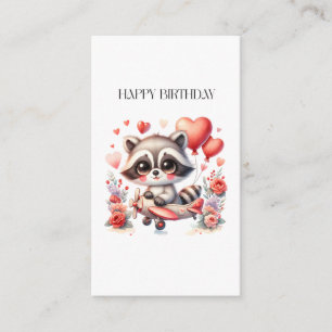 Flying Raccoon Birthday Enclosure Card