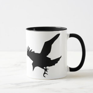 Flying Raven Silhouette Ceramic Mug