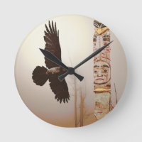 Flying Raven & Totem-Pole Fantasy Art