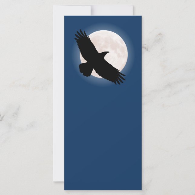 Flying raven with the moon behind it (Front)