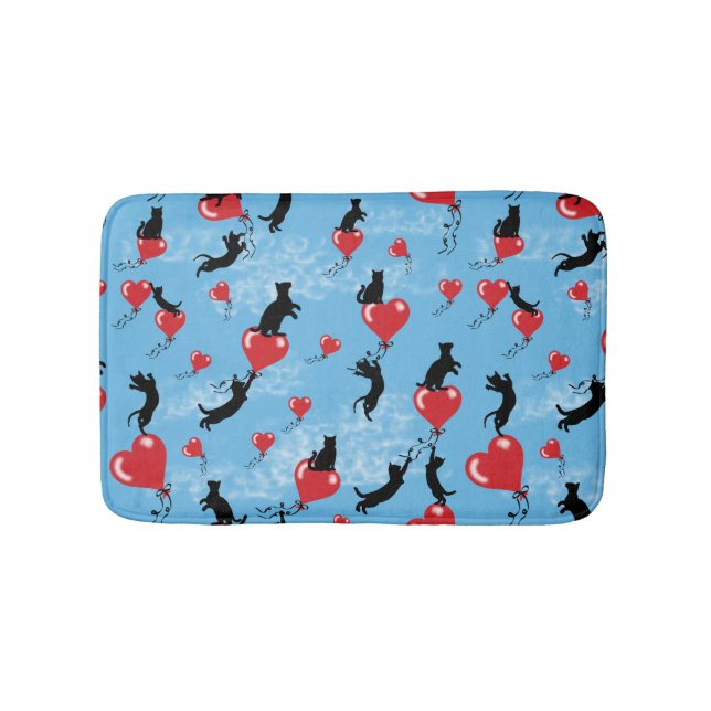 Flying red balloons bath mat (Front)