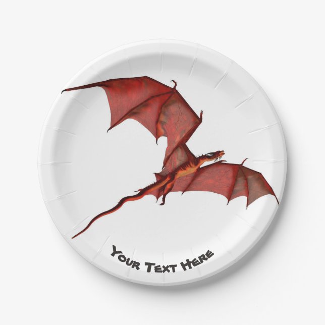 Flying Red Dragon Custom Paper Plates 7" (Front)