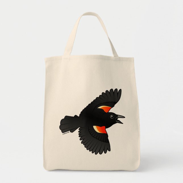 Flying Red-winged Blackbird Tote Bag (Front)