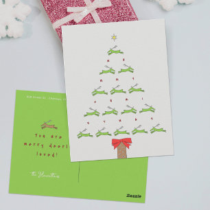 FLYING REINDEER CHRISTMAS POSTCARD